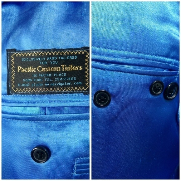 Pacific Custom Tailors 41R Black Suit Blazer Sport - Picture 7 of 8
